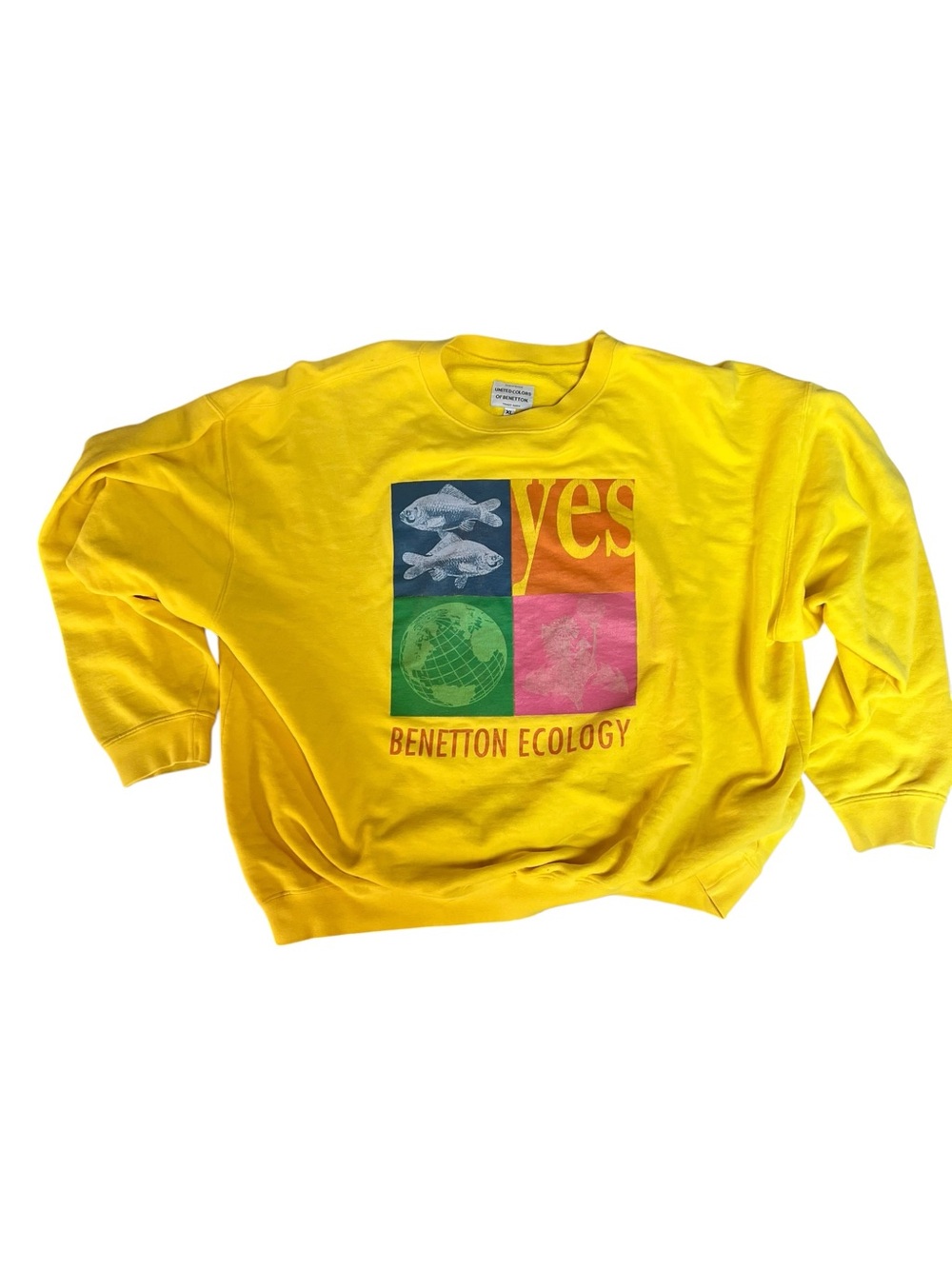 United Colors Of Benetton Bright Yellow Ecology Graphic Sweatshirt